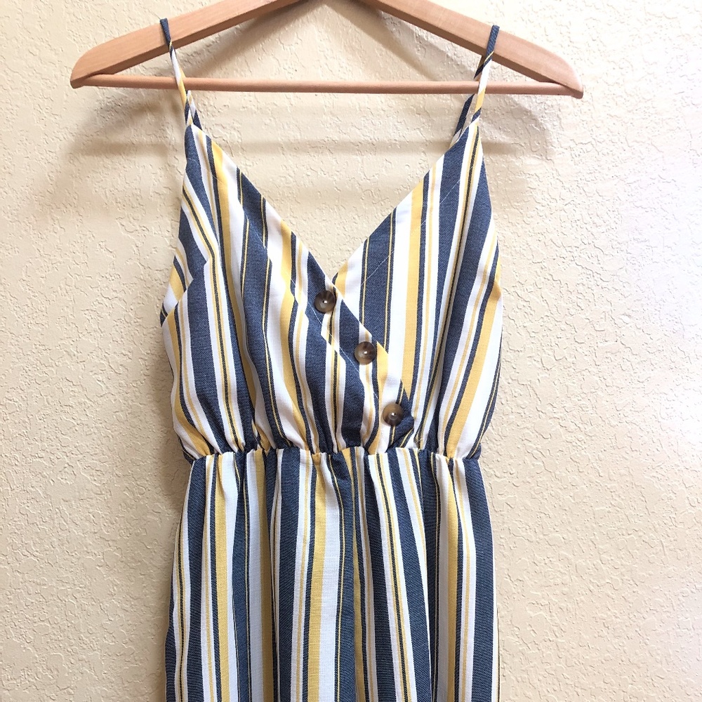 Striped Romper w/ Buttons